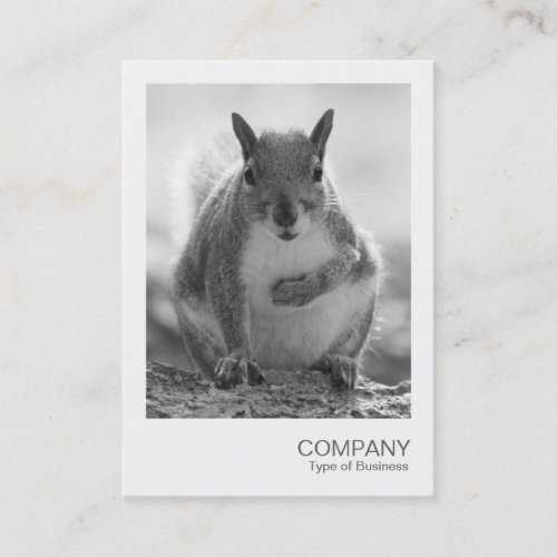 Instant Photo 045 - Grey Squirrel BW Business Card Template