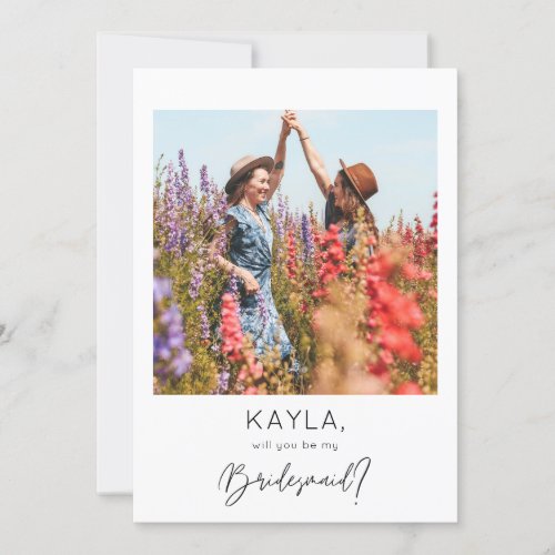 Instant Photo Be My Bridesmaid Proposal Invitation