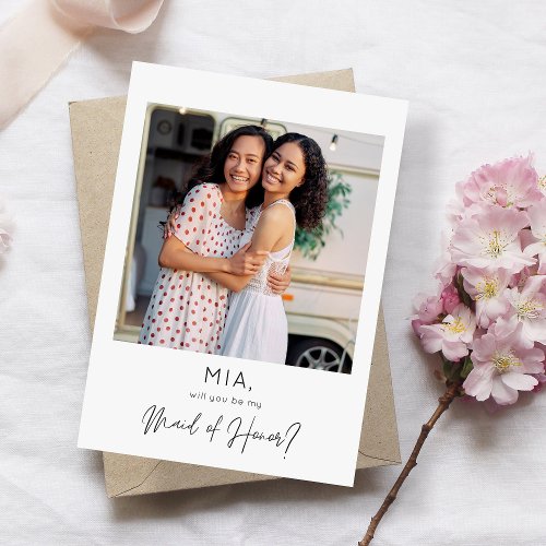 Instant Photo Be My Maid of Honor Proposal Invitation