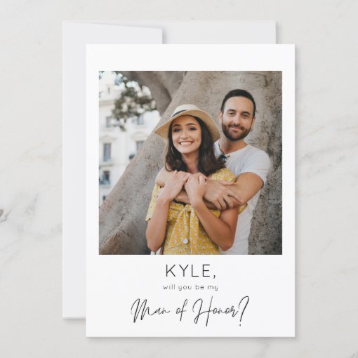 Instant Photo Be My Man of Honor Proposal Invitation | Zazzle