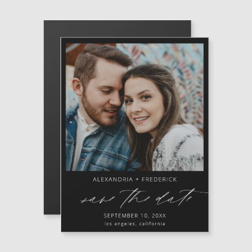  Instant Photo Black Chic Save the Date Magnet
