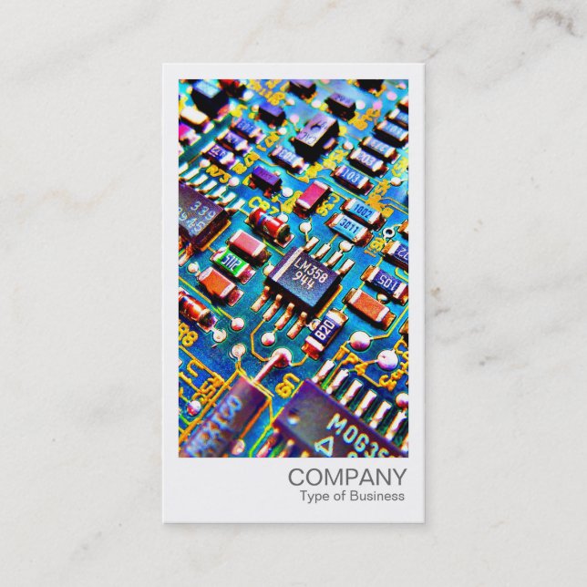 Instant Photo - Colorful Circuits Business Card (Front)