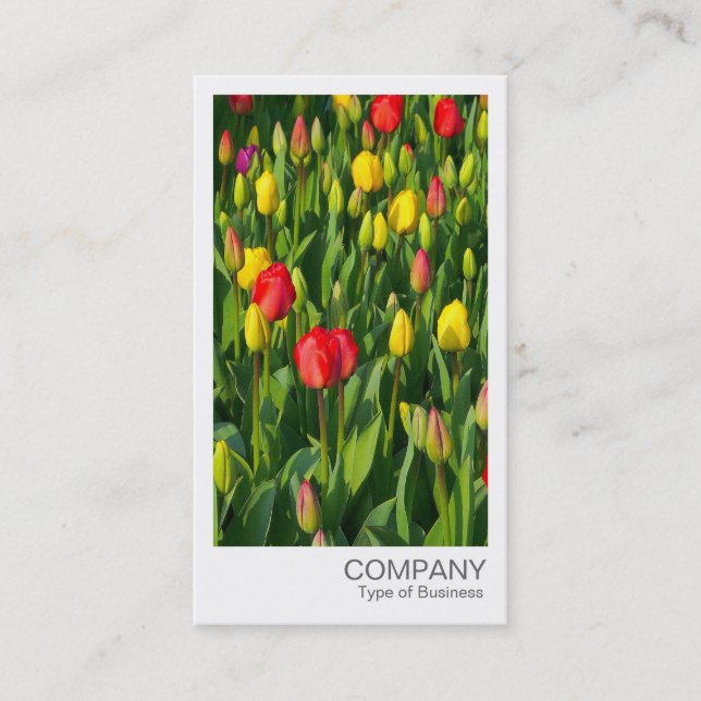 Instant Photo - Colorful Tulips Business Card (Front)