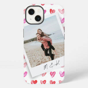 Instant Photo Hearts Monogram iPhone 13 Case