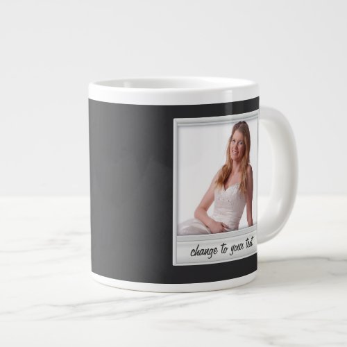 instant photo _ photoframe _ on black large coffee mug