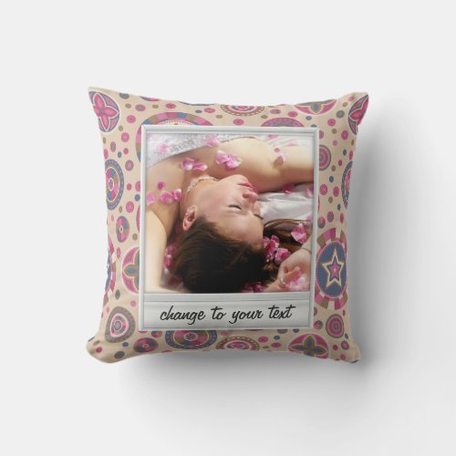 Instant photo _ photoframe with pattern throw pillow