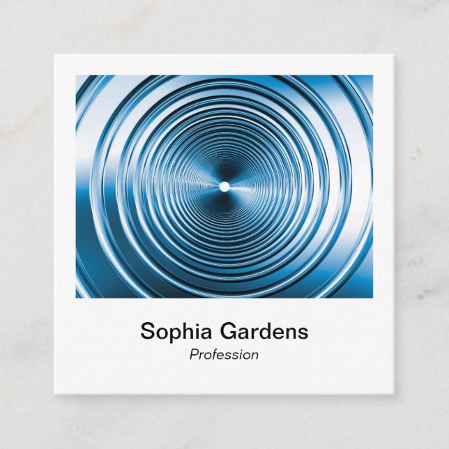 Instant Photo Style - Long Spring Blue Square Business Card (Front)