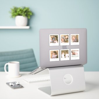 Instant Photo Style Square Multi Photo Sticker | Zazzle