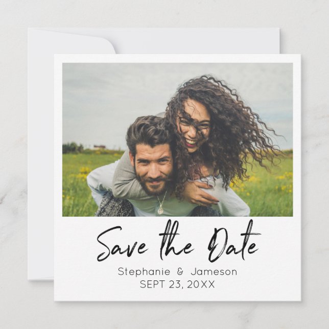 Instant Photo & Typography Save the Date -Print Vs Invitation (Front)