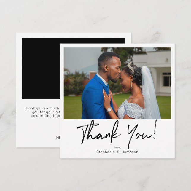 Instant Photo & Typography Thank You Card (Front/Back)
