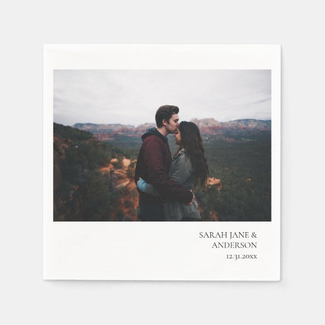 Instant Photo Wedding or Party Monogram Napkins (Front)