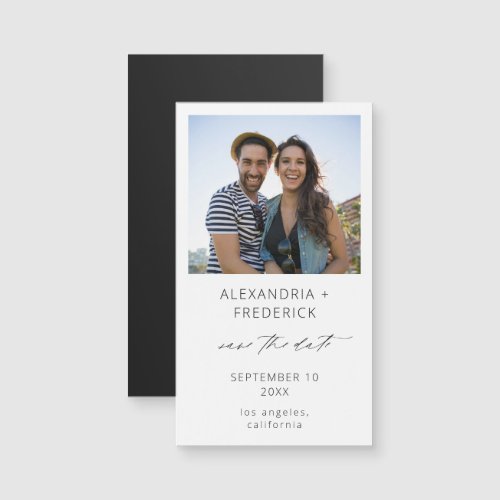  Instant Photo White Chic Save the Date Magnet SM