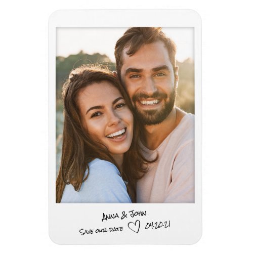 Instant photo with handwritten notes Save the Date Magnet