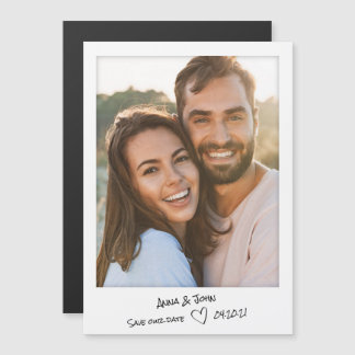 Instant photo with handwritten notes Save the Date Magnetic Invitation