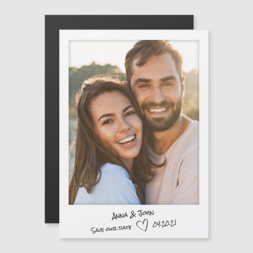 Instant photo with handwritten notes Save the Date Magnetic Invitation