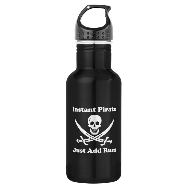 Instant Pirate Just Add Rum Stainless Steel Water Bottle (Front)