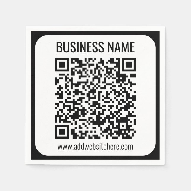 Instant QR Code (enter your website URL to change) Napkins (Front)