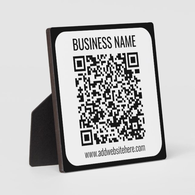 Instant QR Code (enter your website URL to change) Plaque (Front)