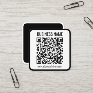 Instant QR Code (enter your website URL to change) Square Business Card