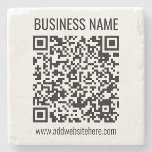 Instant QR Code (enter your website URL to change) Stone Coaster