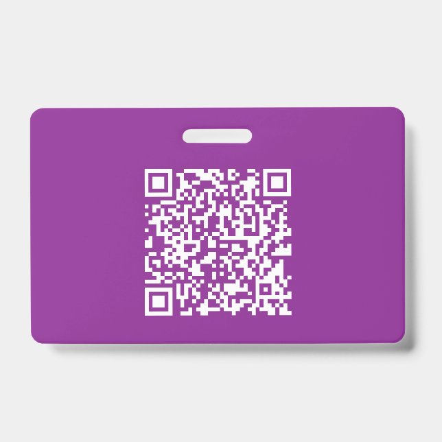 Instant QR code with Your Website URL | Purple Badge (Front)