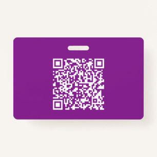 Instant QR code with Your Website URL   Purple Badge