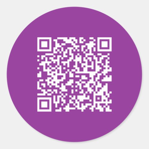 Instant QR code with Your Website URL  Purple Classic Round Sticker