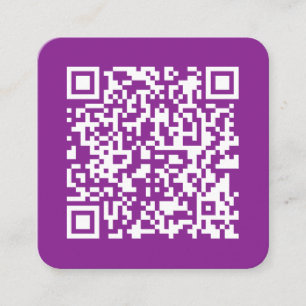 Instant QR code with Your Website URL Purple Square Business Card