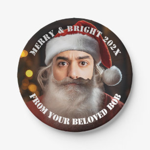 Instant Santa! Just add your face. Paper Plates