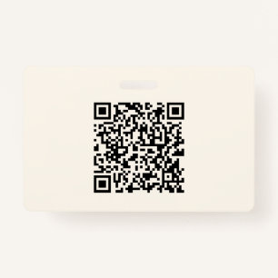 Instantly Create a QR Code   Editable Off White Badge