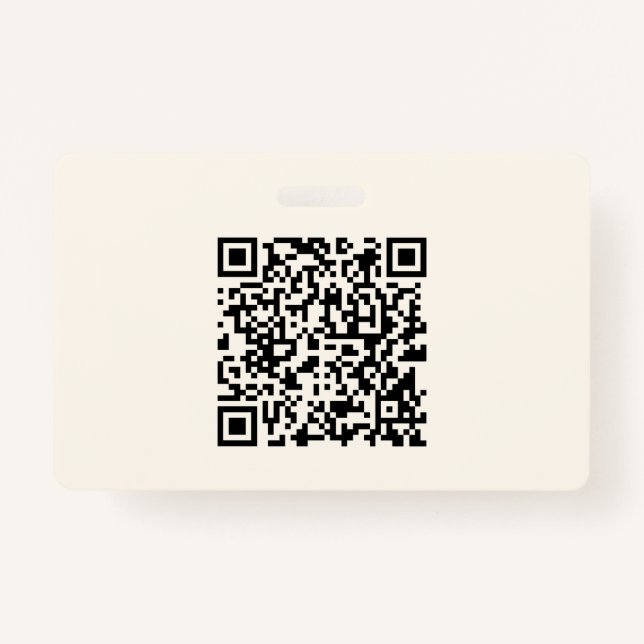 Instantly Create a QR Code | Editable Off White Badge (Front)
