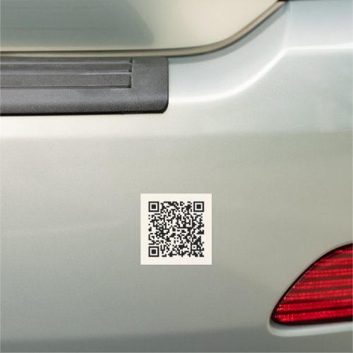 Instantly Create a QR Code  Editable Off White Car Magnet