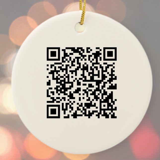 Instantly Create a QR Code | Editable Off White Ceramic Ornament (Creator Uploaded)