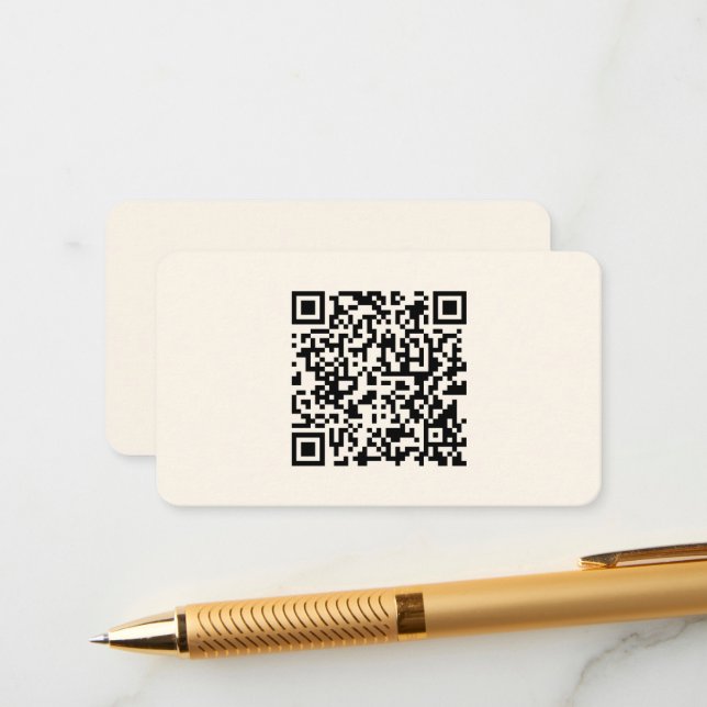Instantly Create a QR Code | Editable Off White Enclosure Card (Front/Back In Situ)