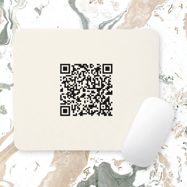 Instantly Create a QR Code | Editable Off White Mouse Pad (Creator Uploaded)