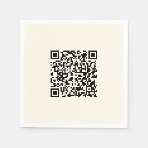 Instantly Create a QR Code  Editable Off White Napkins