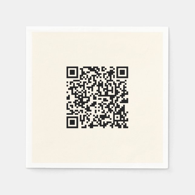 Instantly Create a QR Code | Editable Off White Napkins (Front)