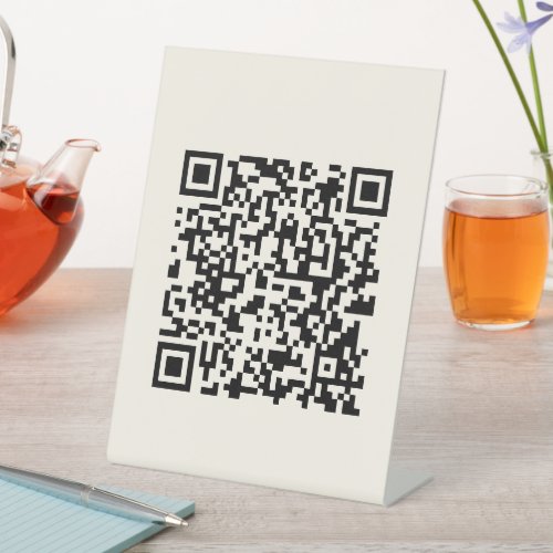 Instantly Create a QR Code  Editable Off White Pedestal Sign