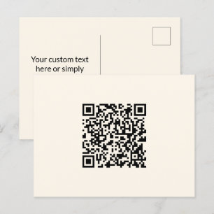 Instantly Create a QR Code   Editable Off White Postcard