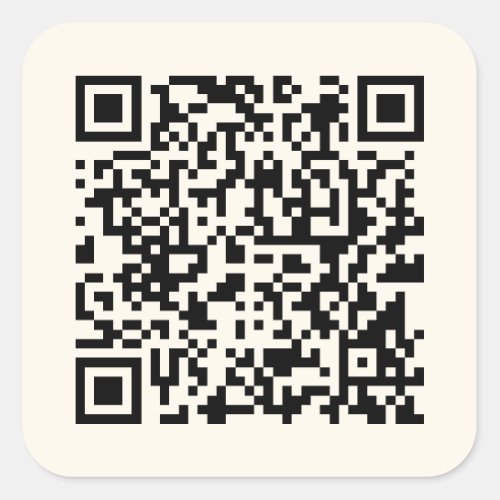 Instantly Create a QR Code  Editable Off White Square Sticker