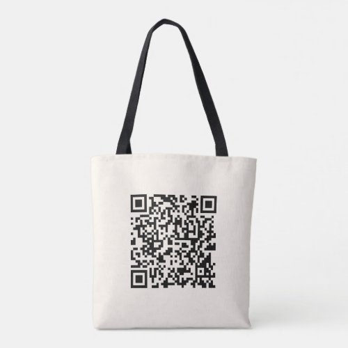 Instantly Create a QR Code  Editable Off White Tote Bag