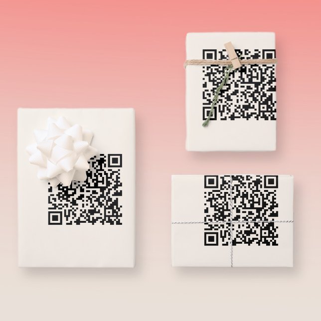 Instantly Create a QR Code | Editable Off White Wrapping Paper Sheets (Creator Uploaded)
