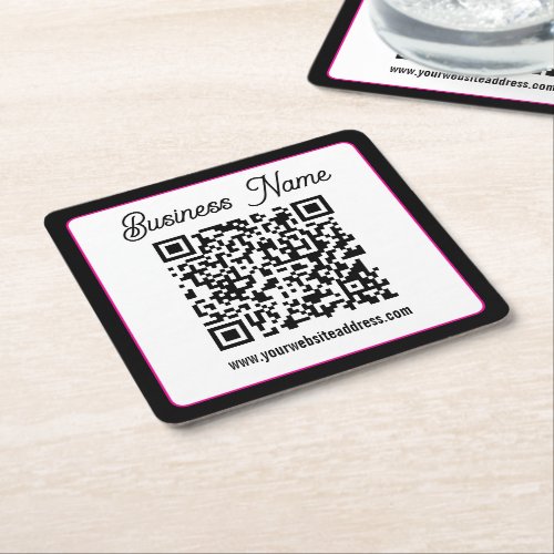 Instantly Create a Scannable QR code for Business Square Paper Coaster