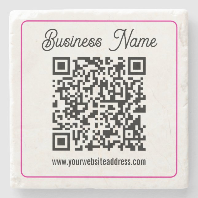 Instantly Create a Scannable QR code for Business Stone Coaster (Front)