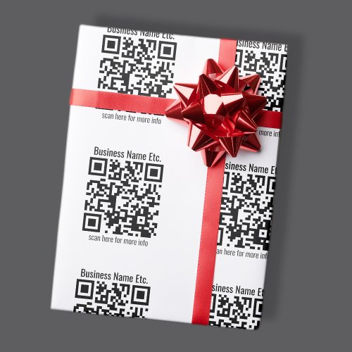 Instantly Create QR Code  Name wTiled Pattern Wrapping Paper