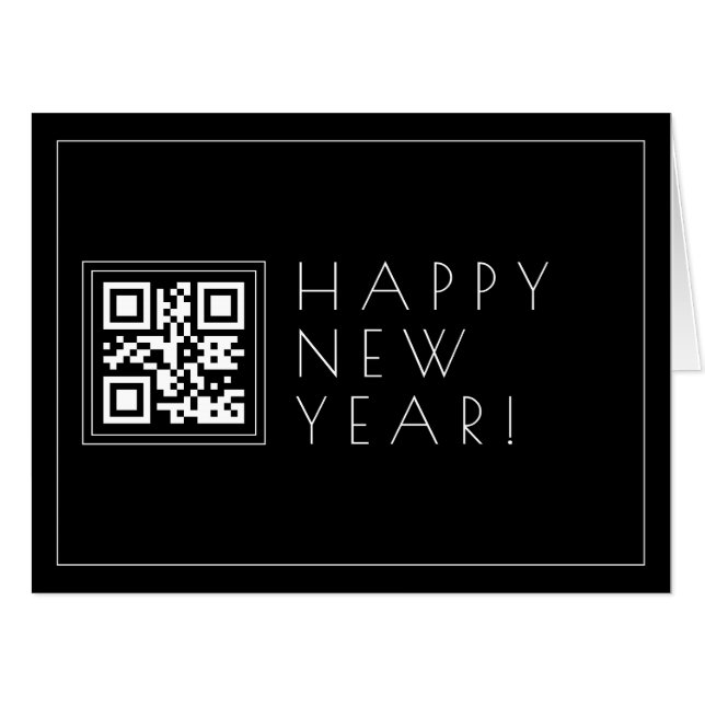 Instantly Create QR code | Stylish Happy New Years Card (Front Horizontal)
