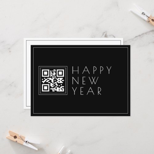 Instantly Create QR code  Stylish Happy New Years Card