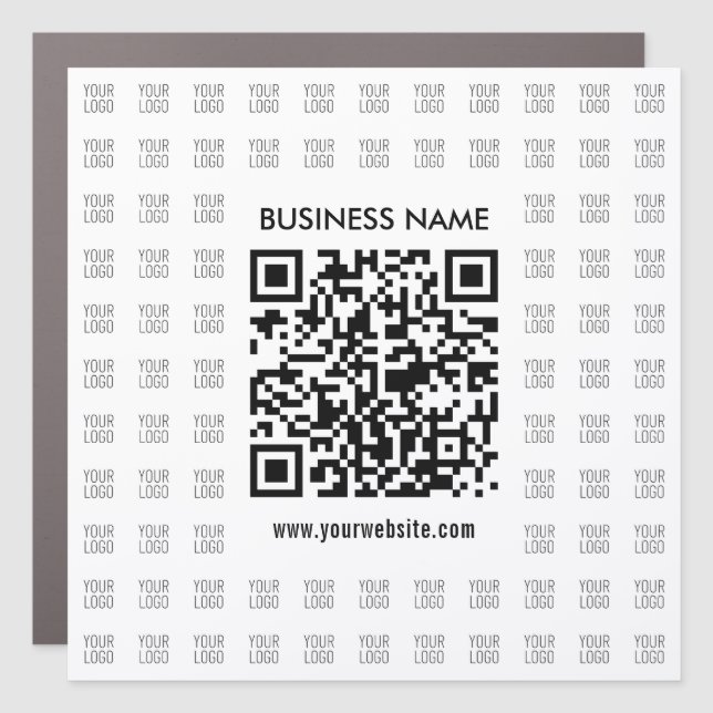 Instantly Create Scannable QR code & Logo Pattern Car Magnet (Front)