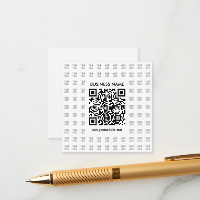 Instantly Create Scannable QR code & Logo Pattern Enclosure Card (Front/Back In Situ)