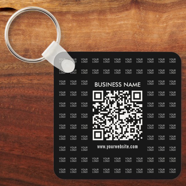 Instantly Create Scannable QR code & Logo Pattern Keychain (Front)